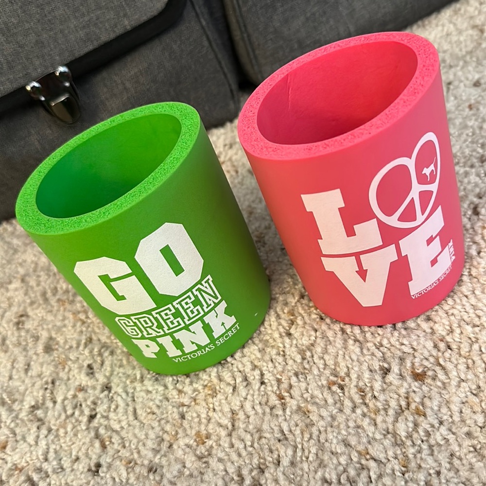 Vintage VS PINK Koozies Green and Pink